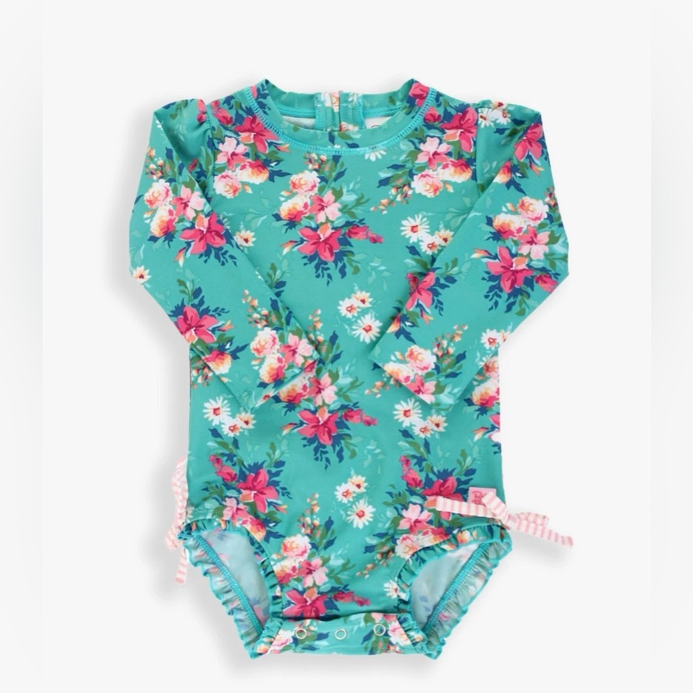 NEW Ruffle Butts Floral Rashguard Swimsuit